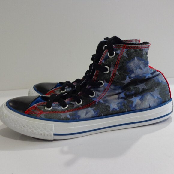 Converse Chuck Taylor All Star Hi Tops American Stars Canvas Sneakers Youth Sz 4 - Picture 1 of 9